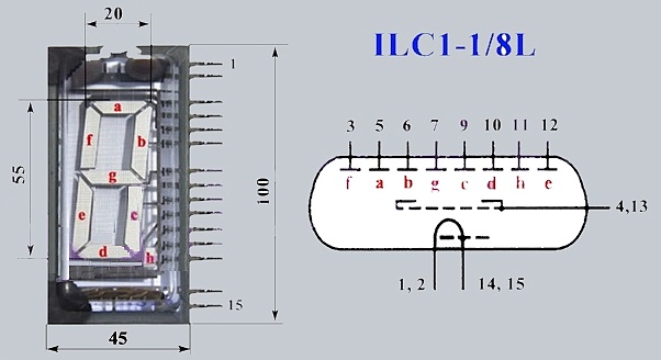 ILC1-1/8L 7-Segment Vacuum Fluorescent Display