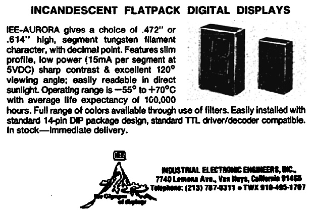 IEE-AURORA FFD51 Incandescent Digital Display