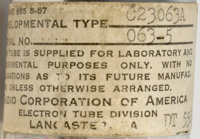 RCA Developmental Camera Tube C23063A