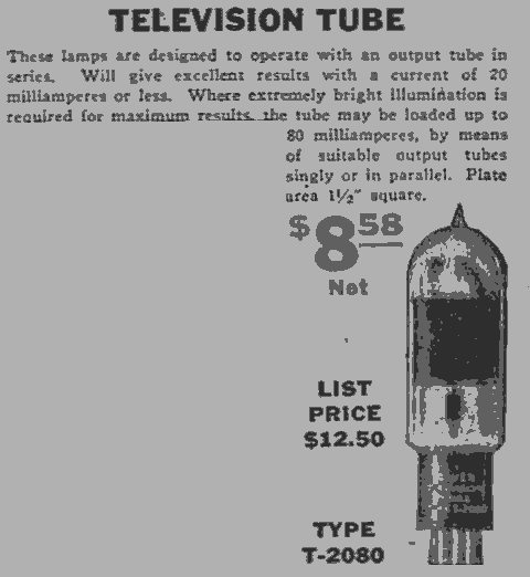 Daven Type T-2080 Neon lamp used in early scanning disc television