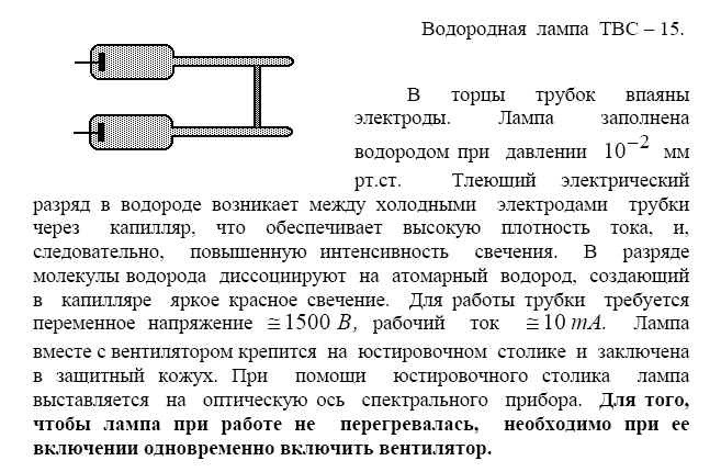 TVS-15 Hydrogen Spectral Lamp