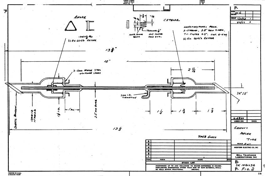 Bell Labs Optical Maser, Gaseous Maser Tube