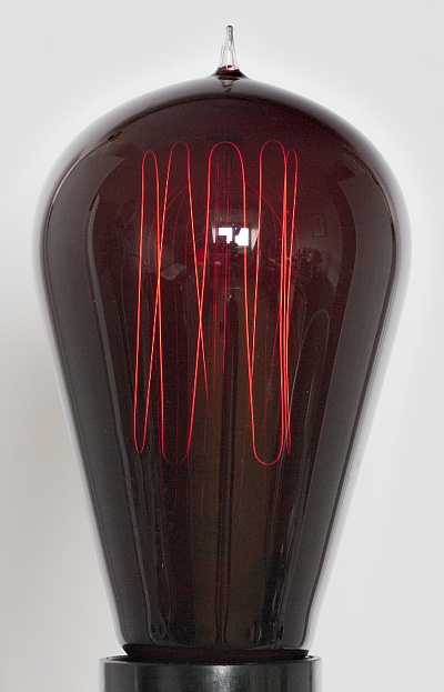 GENERAL ELECTRIC Edison Mazda 60W 115V Red Drawn Tungsten Filament Lamp