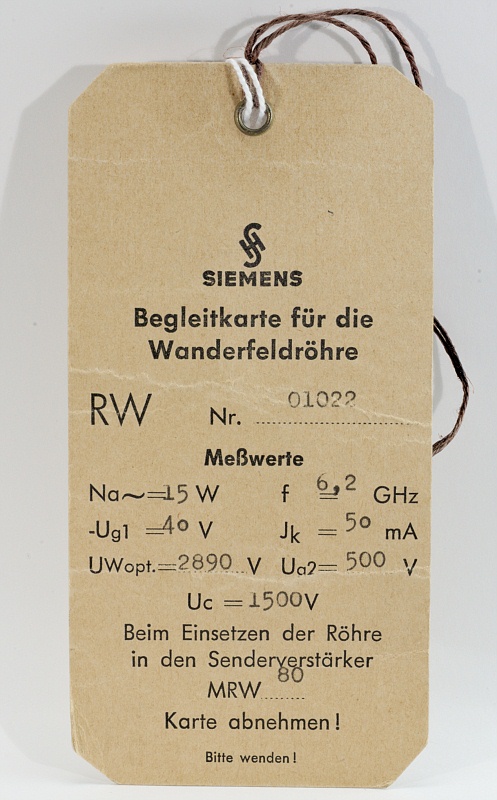 Siemens Leistungs-Wanderfeldröhre RW80
