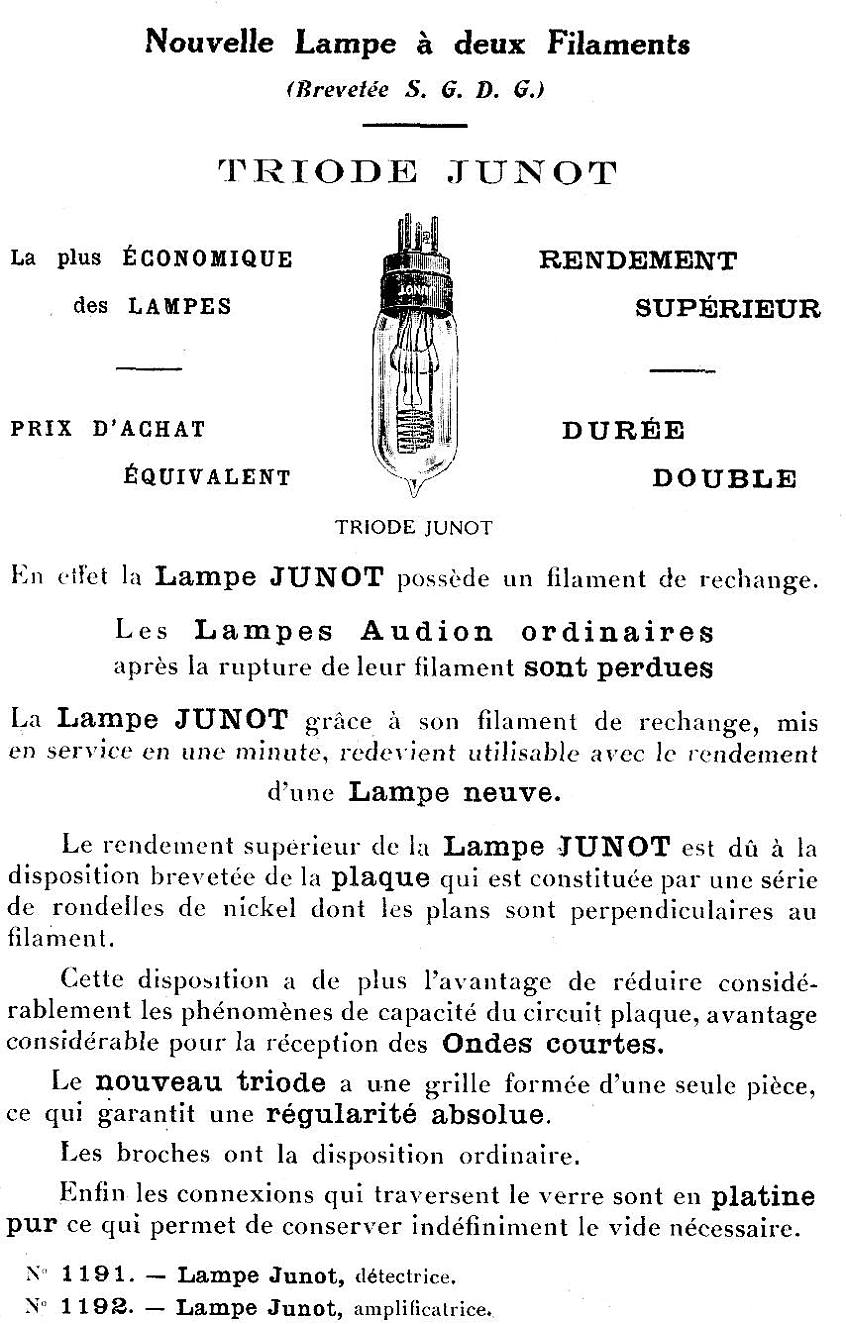 Triode Junot Dtecteur