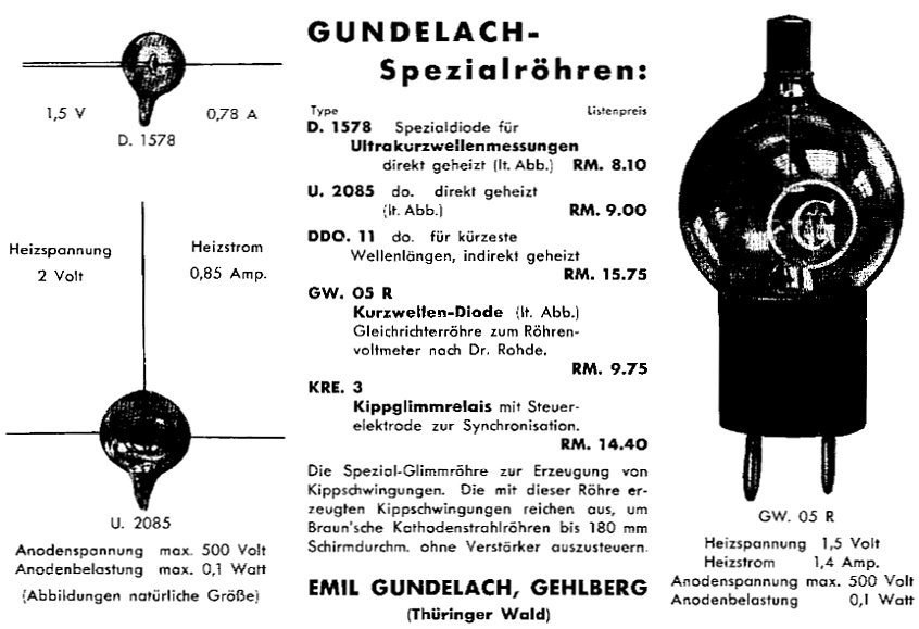 Gundelach U2085 Spezialdiode für Ultrakurzwellenmessungen