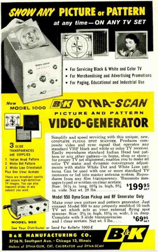 Dyna-Scan Picture and Pattern Video Generator Model 1000