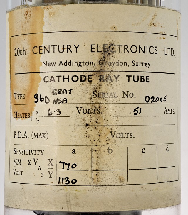 20th CENTURY ELECTRONICS LTD. S6D GRAT NSA Cathode Ray Tube
