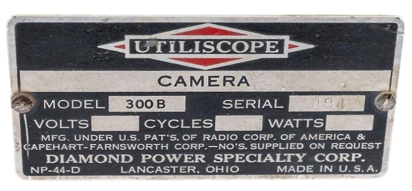 Diamond Power Specialty Corp. Model 300B UTILISCOPE Camera