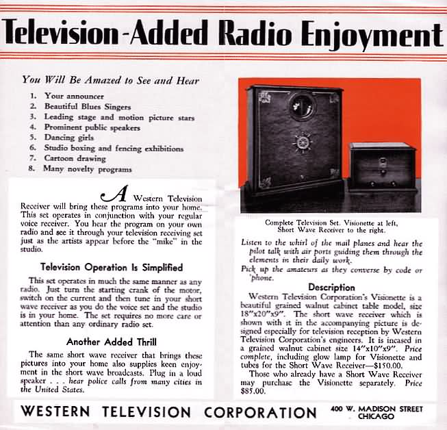 Western Television Corp. Ad