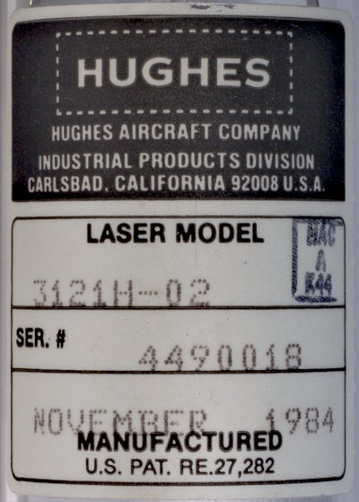 HUGHES He-Ne Laser Tube Model 3121H-02