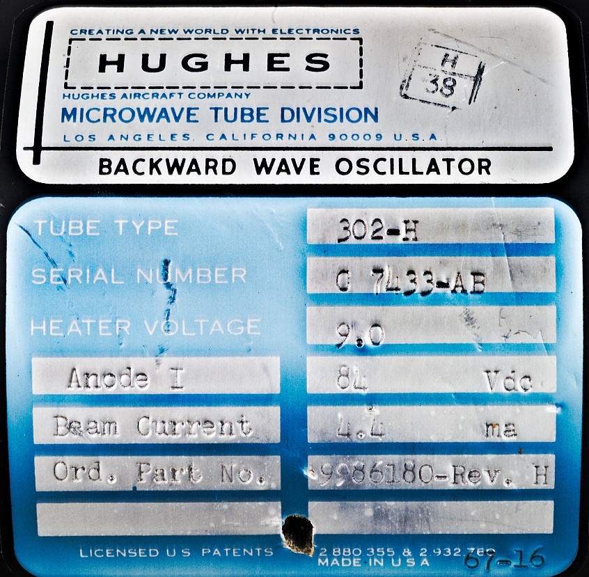 HUGHES 302-H Backward Wave Oscillator