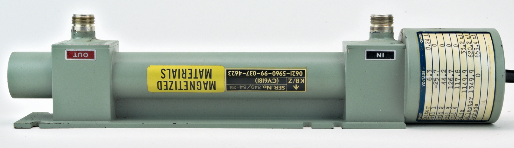 CV6181 Low Noise Travelling Wave Tube