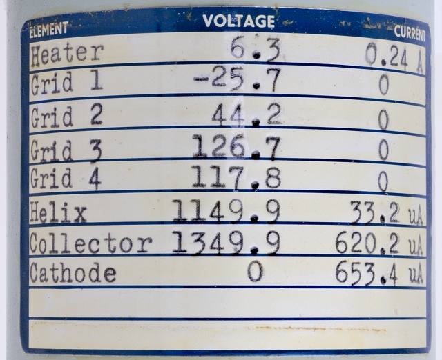 CV6181 Low Noise Travelling Wave Tube