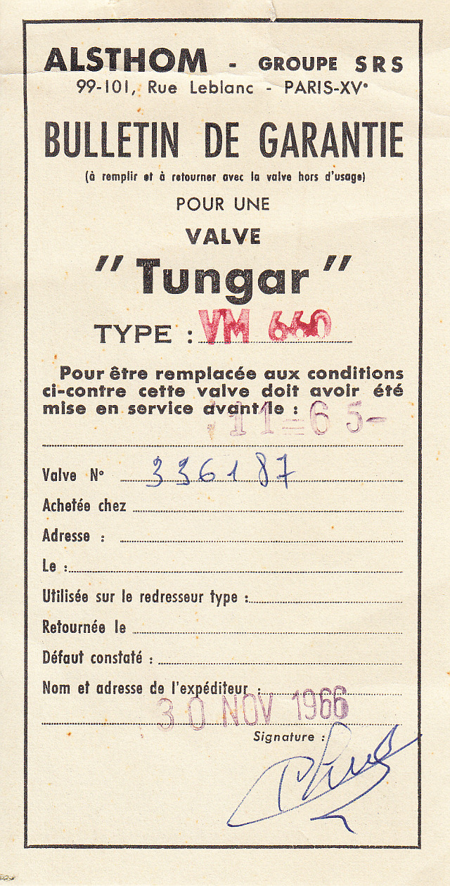 Tungar Thomson VM660