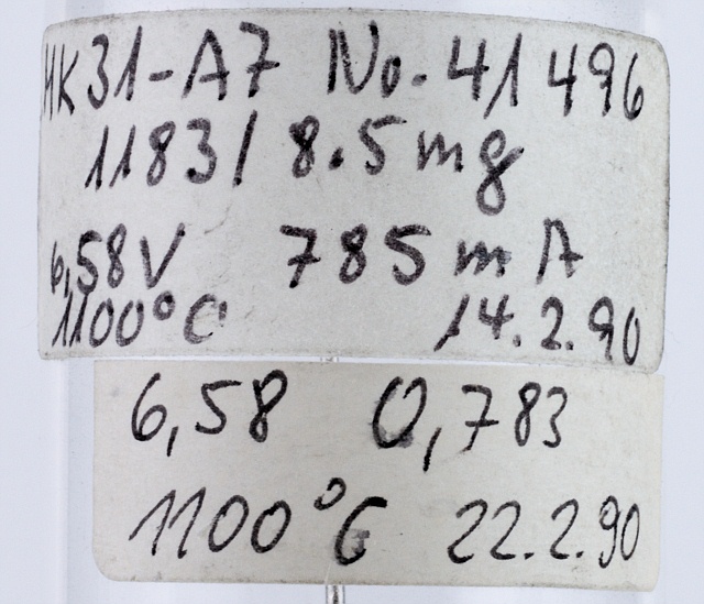 Versuchsrhre MK31-A7 No. 41496, Messung der Kathodentemperatur
