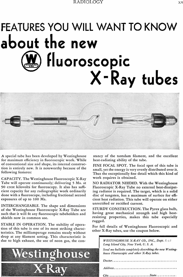 WESTINGHOUSE FLUOROSCOPIC X-Ray Tube